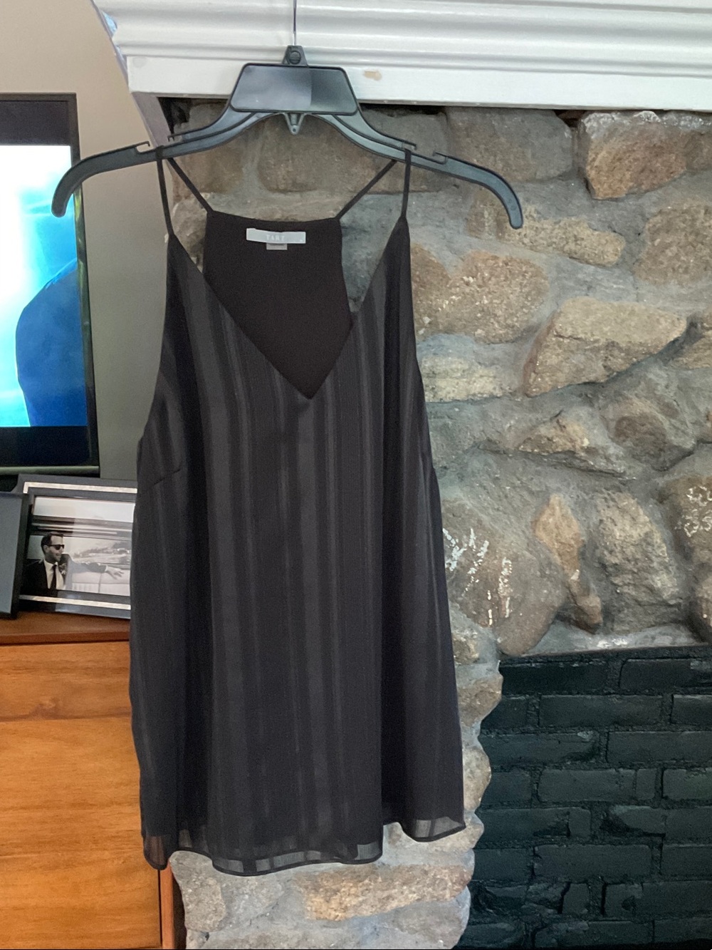 Tart Black Minimalist v neck racer back camisole tank top